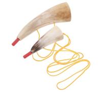 ifundom 2 Pezzi Corno da Guerra Vichingo in Corno di Bue e Tromba Medievale per Cosplay Halloween Accessorio Festa Pirata Strumento Sonoro Chiaro per Incoraggiamento e Celebrazioni