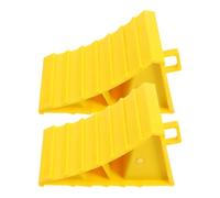 ifundom 2 pezzi Cunei Fermaruota Robusti con Maniglia Blocchi Frenanti per Camper Roulotte e Auto Protezione Pneumatici e Stabilizzatori Antiscivolo per Parcheggio Sicuro su Pendenze e