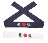ifundom 2 pezzi Fascia Giapponese per Capelli in Bandana Sportiva Traspirante per Chef Sushi e Karate Design Samurai Antisudore Unisex Unica