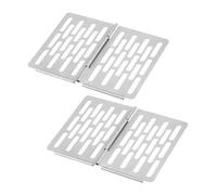 ifundom 2 Pezzi Griglia per Barbecue Kebab Grill Kit BBQ - Graticola per Barbecue grattugiare Vassoio Carbone Accessorio per Barbecue Rete da Barbecue Domestica Acciaio Inossidabile Silver