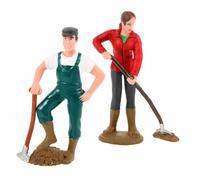 ifundom 2 pezzi Modelli Contadini in Miniatura Figurine Agricole Realistiche per Decorazioni Casa Ufficio e Giardino Statuine Artistiche di Fattoria per Collezione e Regalo