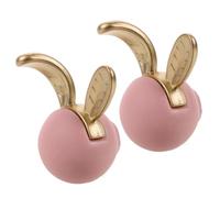 ifundom 2 Pezzi Pomello per Cassettiere a Testa di Coniglio Rosa, Ceramica | Armadi e Guardaroba, Lega di Zinco, Facile da Installare, Leggero, senza Spigoli Taglienti