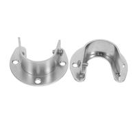 ifundom 2 Pezzi Supporto per Asta Guardaroba in Acciaio Inox da 1-1/4 | Viti di Precisione, Foro da 5mm, Finitura Liscia Argento, per Armadi e Capi Appesi