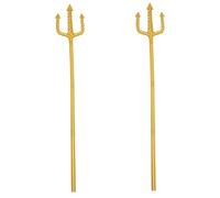 ifundom 2 Pezzi Tridente Dorato Poseidone Punte Arrotondate, Accessorio Costume Nettuno Classico per Cosplay, Feste Halloween e Spettacoli Teatrali