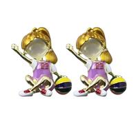 ifundom 2 spille divertenti a forma di ragazza che gioca a basket - Spilla da bavero in lega con tema sportivo per cardigan, scialli e sciarpe - Decorazione con clip per maglione per donne e ragazze