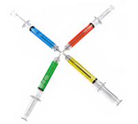 ifundom 24 Penne a Sfera Creative Forma Ago Siringa, Set 24 Pezzi Colori Assortiti Blu Rosso Verde Giallo, Penne Leggere per Scuola, Ufficio e Casa