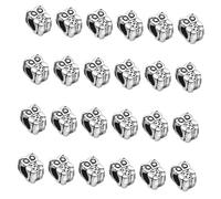ifundom 24 Pezzi Charm Gufetto in Lega Argento per Scarpe Bianche, Facili da Smontare Superficie Liscia, Accessori Eleganti per Artigianato DIY Lacci Scarpe