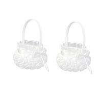 ifundom 2pezzi Cesta Da Sposa Per Fiori Elegante Cestino Bianco Per Petali Decorazione Per Matrimonio e Occasioni Speciali Per Bambine e Giovani Parentela