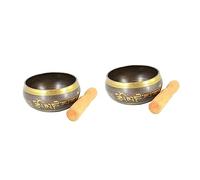 ifundom 2pezzi Ciotola Tibetana Meditazione Con Strumento Sound Therapy Per Yoga e Relax Decorazione Per La Casa Con Design e Colori