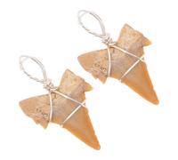 ifundom 2pezzi Collana Uomo Con Charm Dente Di Squalo Pendenti Fossili Per Stile Outdoor e Casual Gioielli Maschili