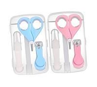 ifundom 2sets Tagliaunghie Per Ragazzo Ragazza Ragazza Impugnatura Ergonomica Forbice Antiscivolo Delicata e Pinzetta Arrotondata Custodia Inclusa Materiale Sicuro