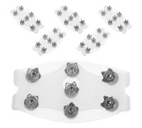 ifundom 3 Paia Ramponi da Ghiaccio Antiscivolo per Scarpe e Stivali con 7 Tacchetti in Metallo Trasparenti, Tacchetti per Scarponi da Trekking Leggeri e Portatili, Trazione Sicura