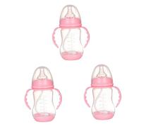 ifundom 3 Pz bottiglia di paglia borraccia bottle boccette con contagocce boracce biberon bottiglie di latte per bambini tazza della bottiglia di latte tazza per bambini pp rosa