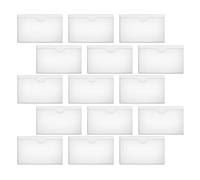 ifundom 36 Tasche Adesive Trasparenti 6x11 Cm con Custodia in Plastica Resistente per Etichette da Scaffale, Porta Schede Autoadesivo per Uso Ufficio, Scuola e Biblioteca