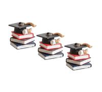 ifundom 3pezzi Toppers Per Torte Di Laurea Decorazioni Per Cupcake Con Cappello Da Dottore e Libri Stacked Feste Di Congratulazioni Per Laureati