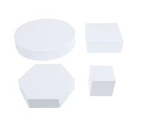 ifundom 4 Pezzi Cubi Fotografici Geometrici per Gioielli e Cibo, Leggeri, Facili da Pulire, Sfondo per Fotografia, Decorazione Bianca