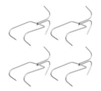 ifundom 4 Pezzi Ganci Doppi in Acciaio Inox Argento, Set da 4 per