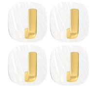 ifundom 4 Pezzi Gancio da Parete Adesivo in Acrilico Oro, Moderno, senza | Superficie Liscia e Bave, per Viaggio e Lavoro, Adatto a Ombrelli e Chiavi