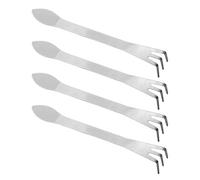 ifundom 4 Pezzi Mini Rastrello Coltivatore da Giardino in Acciaio Inossidabile Piccolo Attrezzo Manuale per Bonsai e Ortaggi Rastrello per Terreno Compatto e Multifunzionale per Uso in