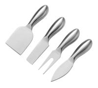 ifundom 4 Pezzi Tagliaformaggio Argento in Acciaio Inox | Impugnatura Ergonomica, Superficie Liscia, Ingombro Ridotto, Servizio Ordinato al Ristorante e Tavola