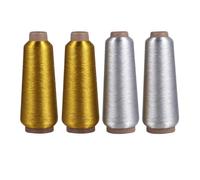 ifundom 4 Rotoli Filo da Ricamo Metallico Oro e Argento per Punto Croce e Ricamo Computerizzato Fili Resistenti per Progetti DIY e Decorazioni Tessili