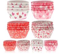 ifundom 400 Pirottini di Carta per Cupcake e Rendono Gustosi i Dolci con Stampa a Cuore, 400 Pezzi Aggiungono un Tocco Soffice per Feste di Compleanno e Giorno degli Innamorati