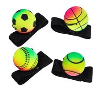 ifundom 4pezzi Palline Di Ritorno Al Polso Cinturino Da Polso Palline Elastiche Corda Giocattoli Per Di Rimbalzo Per Ragazza e Sport Realizzate in Gomma Morbida e Resistente Per Rilassamen