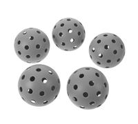ifundom 5 Pezzi Set 5 Palline da Pickleball Silenziose da Allenamento 74 Mm in Plastica Cava Grigia 40 Fori, Alta Elasticità e Resistenza per Pratica Indoor e Outdoor, Attrezzatura per