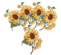 ifundom 5 Toppe Termoadesive a Forma di Girasole Ricamate per Abbigliamento e Decorazioni, Applicazioni Floreali Stirabili per Jeans, Borse e Vestiti, Accessori Fai da Te per Tutte Le età