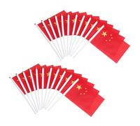 ifundom 50 pezzi Bandiere Cinesi Mano con Asta in Poliestere Decorazioni Patriottiche per Feste Parate e Eventi Sportivi Bandiere Portatili Resistenti per Interno ed Esterno