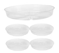 ifundom 5pezzi Sottovasi Trasparenti per Piante da Vassoio Sottovaso in Plastica Antigoccia per Bonsai e Vasi da Base per Raccogliere e Proteggendo Pavimenti e Scrivanie