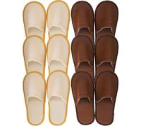 ifundom 6 Paia di Pantofole Monouso in Corallo di Velluto per Ciabatte da Interno Comode Suola Spessa per Hotel Viaggi e Affitti Brevi