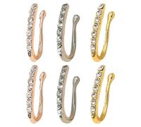 ifundom 6 Pezzi Anello Naso Finto U a Clip con Pietre Brillanti per Donne