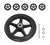ifundom 6 Pezzi Ruota di Ricambio per Deambulatore, Ruota per Walker in Abs e Pvc con Cuscinetto, Viti Preinstallate, Nera, per Uso Interno ed Esterno su Superfici Piane, Anziani