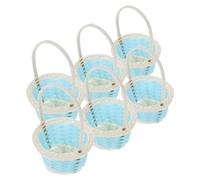 ifundom 6pezzi Cestini Intrecciati Decorativi Per Matrimonio e Feste Da Piccoli Portaoggetti Con Manico Per Dolci e Regali Per Shower e Compleanni