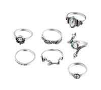 ifundom 7 pezzi Anelli Donna Regolabili Serpente Design Retrò Gioielli Decorativi Sottili per Tutte le Dita e Delicati per Feste e Uso Quotidiano