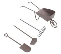 ifundom 8 attrezzi da giardino in miniatura: carriola, pala, rastrello per casa delle bambole, kit per la coltivazione di piante succulente per bambini, accessori per giardinaggio e cura delle piante