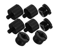 ifundom Adattatore per Supporto Microfono 5/8 a 3/8 e 1/4 in Lega di Alluminio Nero 8pezzi Filettatura Interna ed Esterna per Microfono Stand Conversione Vite