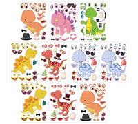 ifundom Adesivi Fai da Te Dinosauri 12 Pezzi Decorazioni per Feste di Compleanno Stickers Puzzle Riutilizzabili per Motivi Cartoni Animati