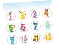 ifundom Adesivi Mensili Per Ragazzo Ragazza e Adesivi Per Le Tappe Fondamentali Del Ragazzo Ragazza Creativi e Riutilizzabili in Carta Per Album Fotografico Di e Primi 12 Mesi