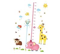 ifundom Adesivo Murale Creativo Elefante Per Misurazione Sticker Pvc Per Camerette e Scuole Materne Grafica Colorata Per Registrare La Crescita Dei Ragazzo Ragazza
