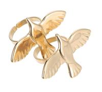 ifundom Anelli Aperti da Donna con Motivo di Pace in Acciaio Regolabili Set da 2 Pezzi Vintage Design Avvolgente con Volanti Gioielli Retrò per Uso Quotidiano e Occasioni Speciali