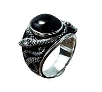 ifundom Anello Serpente Nero da Donna in Ferro Resistente Anello da Dito Creativo Design Animale Accessorio Moda per Feste e Decorazione Femminile