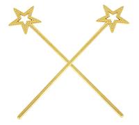 ifundom Bacchette Magiche per Bambini a Forma di Stella Dorate, Accessori per Costumi Fata Ragazze, Oggetti di Scena per Feste di Compleanno, Travestimenti e Giochi di Ruolo, Set da 2