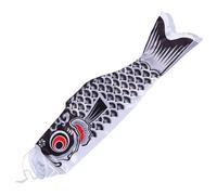 ifundom Bandiera Giapponese Koinobori 100cm Nera a Forma di Pesce, Manica a Vento Resistente per Esterni, Decorazione Tradizionale per Giardino, Patio e Festa della Giornata