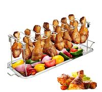 ifundom Barbecue in Inossidabile Vassoio per Pollo Arrosto per Essiccazione Barbecue Compatto e Portatile Facile da Usare per e