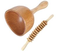 ifundom Bastone da Massaggio in Legno per Collo e Schiena, Ergonomico | Design Semplice e Leggero, Favorisce Circolazione e Metabolismo, Colore Kaki, Uso Manuale per Rilassare i Muscoli
