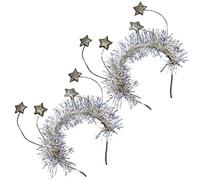 ifundom Bellissimo Cerchietto Per A Forma Di Stella Di Capodanno 2 Pezzi in Feltro Argentato Decorazione Natalizia Accessorio Per Feste Per Donne Uomini Ragazzi E Ragazze