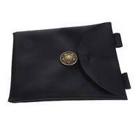 ifundom Borsa da Vita Medievale in Pelle PU Nera per Cosplay e Costume | Capienza Ampia, Portatile e Compatta, Resistente All'usura, per Carta D'identità e Portafoglio, Scena Fotografica