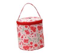 ifundom Borsa per Cucito in Lana Rossa Stampa Soffione Organizer Compatto per Uncinetti e Ferri da Maglia Custodia Portatile Doppio Strato e Cerniera per Viaggi e Progetti di Maglieria